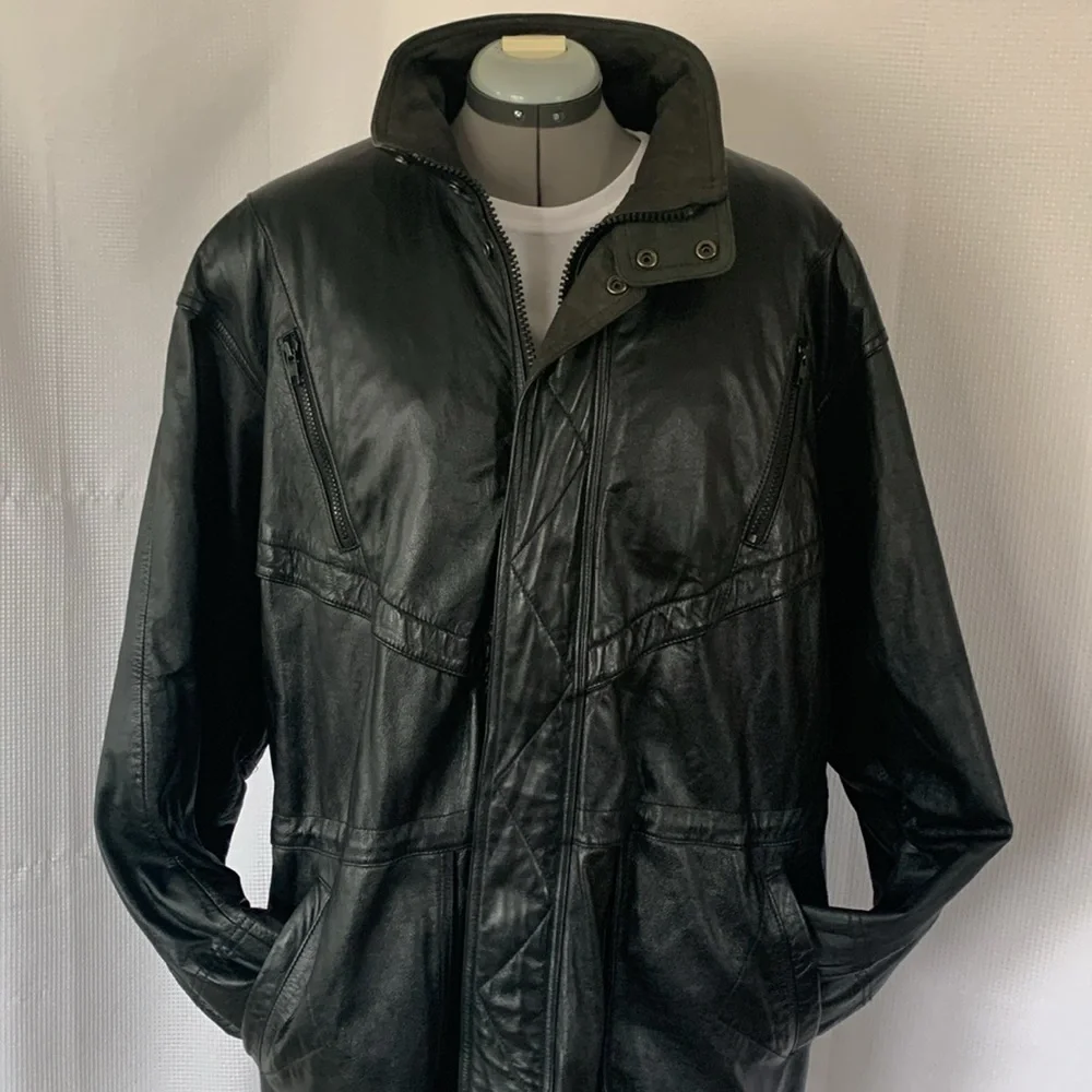 Vintage Wilson Leathers genuine 100% leather jacket Size XL - Picture 1 of 10